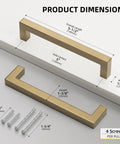 Heavy Duty 30 Pack 5 Inch Center Cabinet Pulls Featuring Slick Champagne Bronze Finish dimensions and screws for installation.