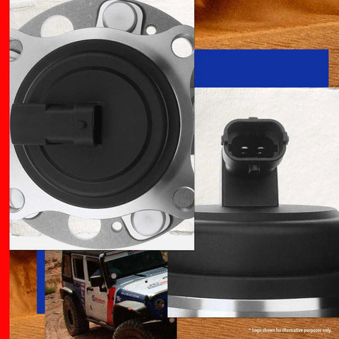 Plug And Play Front Wheel Bearing And Hub Assembly With Abs Sensor 2 Pack Fits Hyundai Genesis Equus 2009 To 2016 top view connector and bearing design
