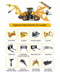 Compact Four Wheel Drive Backhoe Loader Tractor Mounted Digger With Versatile Attachments for various tasks displayed