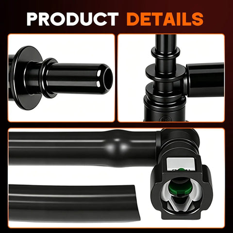 Close-up of Universal EVAP Vapor Leak Detector Adapter Set, showcasing black precision adapters for smoke machines.