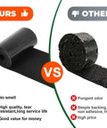Comparison of 2 Pack Felt Mulch Roll For Landscaping 120 Inch By 5.9 Inch and a regular roll showing quality differences.
