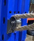 Built Tough Detachable V Groove Pulley Offering Dead Silent 304 Stainless Steel Roller Track Plus Rust Proof Heavy Duty Sliding Wheel Hardware For Super Smooth Project Installations with rope on metal track.