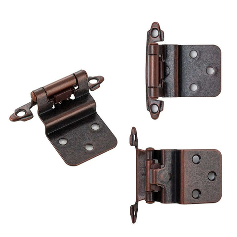 Antique Copper Cabinet Hinges Running Dead Smooth As Butter With Heavy Duty Self Closing Springs And Silent Silicone Dampers 3 8 Inch Inset Mount