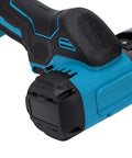 Cordless 2 In 1 Mini Circular Saw And Angle Grinder With A Brushless Motor 12000 Rpm rear view showing compact design and battery.