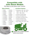 Front Wheel Bushings For Riding Lawn Mowers Fix Loose Steering Wobble compatible with John Deere models list and fitting info.
