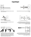 Installation guide for cabinet knobs, showing screw measurements and cutting instructions for proper fit.