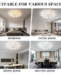 Flower Shaped Ceiling Light Dimmable Modern Ceiling Lamp With Remote Control LED Fixture For Bedroom, Dining Room And Kitchen