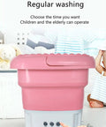 On The Go Portable Mini Foldable Washing Machine With Spin Dryer For Camping, RV And Travel, Easy To Carry Pink with touch screen