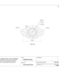 Texas Tough 1/2 Inch Bore Screw Flange Bearing Unit With Cast Iron Housing detailed technical drawing with dimensions.