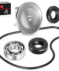 Top Shelf Water Pump Rebuild Kit Including Fresh Impeller Oil Seal And Bearing For Wr250f Yz250f 2001 Through 2013, parts arranged on white background.