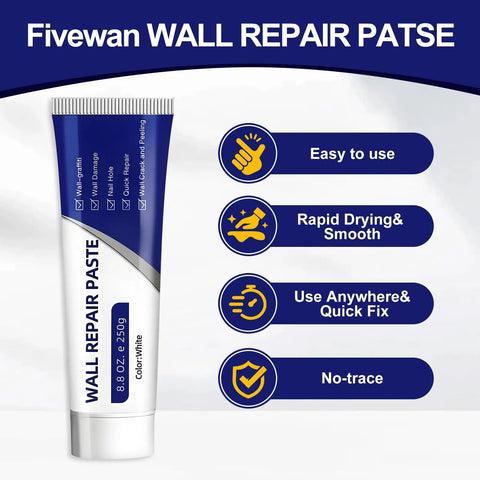All Purpose Drywall Repair Kit With Scraper For Walls Hole Filler And Crack Repair Quick Drying Paste tube and features