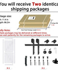 Shipping information for Rock Solid 72X84 K Shape Barn Door Crafted From Premium Kiln Dried MDF With Full Hardware Kit.