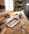 Heavy Duty Locking Clamp Plier 14 Inch With Adjustable Screw For A Beefy Non Slip Grip And Precise Holding Built For Repeated Repairs Home Improvements And Workshop Projects Delivering Fast Reliable Lockdown Power, on wood workbench