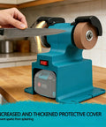 Heavy Duty Compact Cordless Mini Bench Grinder And Dual Battery Polishing Machine Featuring 200W Precision Sharpening for metal with sparks.