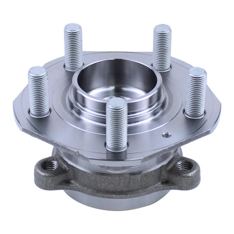 Built Tough Heavy Duty Front Wheel Hub Bearing Assembly For Tesla Model 3 And Model Y Complete Left Right Pair Direct Replacement 2017 To 2024 detailed view with mounting bolts.