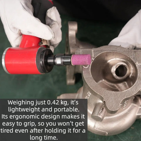 This Badass Pneumatic Air Angle Grinder Packs A Knockout 16000 Rpm Right Angle Die Design with ergonomic grip for easy handling.