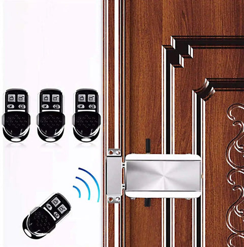 Smart Wireless Electronic Deadbolt Lock With Keyless Entry No Keys Needed, Anti Theft Home Security System installed on a door