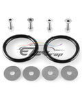 Silver Bumper Quick Release Fasteners Kit For Front And Rear Bumpers, Trunk Hatch Lids And Fenders, Powder Coated Anodized Finish