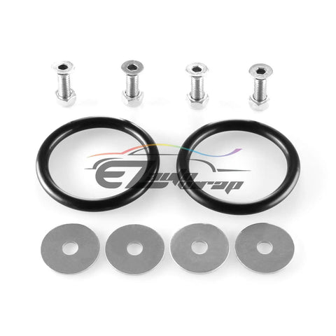 Silver Bumper Quick Release Fasteners Kit For Front And Rear Bumpers, Trunk Hatch Lids And Fenders, Powder Coated Anodized Finish