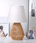 Natural Jute Rope Table Lamp With Boho Farmhouse Coastal Vibe For Bedroom Living Room Dining Room And End Table Lamp Made From Sustainable Flaxen Fabric And Natural Materials For A Cozy Night Stand Light on a table
