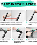 Installation guide for Versatile Adjustable Bike Stem Riser For 31.8mm Handlebars And 28.6mm Fork, 80 Degree Tilt With 145mm Length