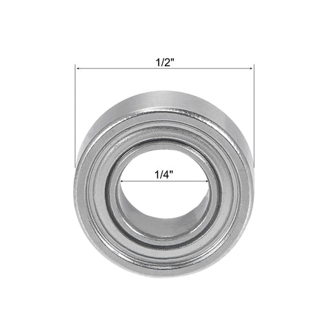 Top Shelf Drop In 5 Piece Chrome Steel Ball Bearing Accessory Kit with 1/4 Inch inner diameter and 1/2 Inch outer diameter.