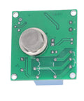 Top Shelf MQ2 Smoke Detector Module With Loud Buzzer Alert And Proven Relay Switch, Reverse Connection Guard For Kitchens And Hotels, No Sweat Plug And Play DC Setup, green circuit board with sensor.