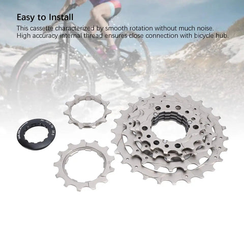 6 Speed Bicycle Cassette With Low Noise And Smooth Rotation, Durable Stainless Steel And Aluminum Alloy Gear Set for Cyclists