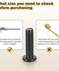 Heavy Duty Crib Replacement Screws And Barrel Nuts With Hex Key Wrench For Baby Bed Frame Assembly Solid Hardware Kit Includes Twenty Four M6 X 60 MM Fasteners shown with measurement tools to demonstrate accurate sizing.