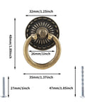 Legit Vintage Bronze Drop Ring Cabinet Knobs With Mounting Screws Solid Zinc Alloy Furniture Drawer Pulls dimensions 48mm by 32mm.