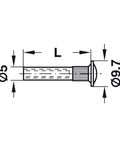 Technical drawing of a cabinet screw from 100 Pack Top Shelf Cabinet Screws And No Spin Panel Connectors For Rock Solid Woodworking Assembly Knockout Hardware Kit For Bookcases And Zero Sweat Diy Cabinetry Builds.