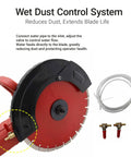 Top Shelf 14 Inch Electric Circular Concrete Saw 3500W Powerhouse with wet dust control system and water pipe connection.