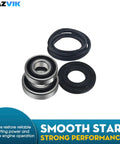 Top Shelf Heavy Duty Front Load Washer Tub Bearings And Seal Kit including two bearings and rubber seals.