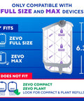 Image of Straight Up Ruthless Flying Insect Trap Refill Cartridges for Fruit Flies and Gnats showing compatibility with Zevo Full Size and Max.
