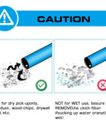 Illustration of usage instructions for 3 Pack VRC2 Cloth Filters For Vacmaster 1.5 To 3.2 Gallon Wet Dry Vacuums showing dry use only.