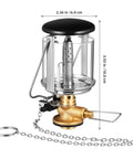 Compact Outdoor Camping Gas Lantern With Lantern Cover Durable Copper And Stainless Steel Body Fits Threaded Flat Gas Tanks
