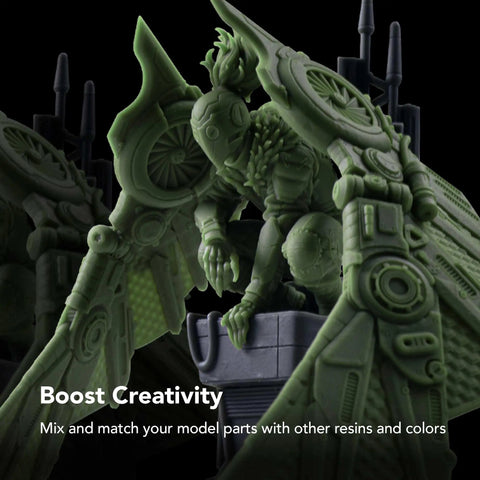 Detailed tabletop miniature crafted from Top Shelf Graphite 3D Printing Resin Designed For 9K And 12K Ultra High Resolution Printers.