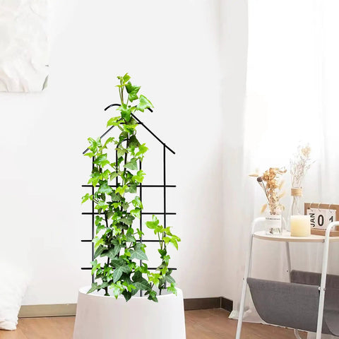 4 Pack 24 Inch Metal Garden Trellises For Climbing Plants Indoor Outdoor Black Trellis For Vines Flowers And Potted Houseplants