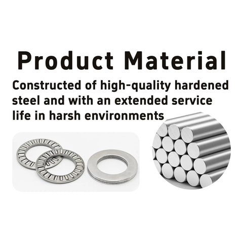 Beefy 2 Sets NTA1220 Thrust Needle Roller Bearings with Washers, shown with high-quality hardened steel material emphasis