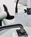 Close-up of Smooth Riding Electric Trolling Motor With 55 Lbs Of Sweet Juice And A Tough 54 Inch Bow Mount Shaft featuring handle and propeller.