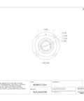 Rock Solid Medium Duty Flange Mount Ball Bearing Unit With 2 Inch Bore and detailed dimensions on a technical drawing.
