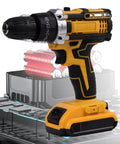 Heavy Duty Cordless Drill Driver With Kick Ass Brushless Motor And Smart Air Vents For No Sweat Cooling Plus Knockout Torque Settings And Smooth Variable Speed Control For Tough Woodworking Tasks And Quick Assembly On Any Job Site