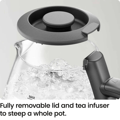 Electric Kettle With Tea Infuser 1L Compact 1500W Fast Boil Auto Shut Off No Fuss Boil Dry Protection Removable Lid