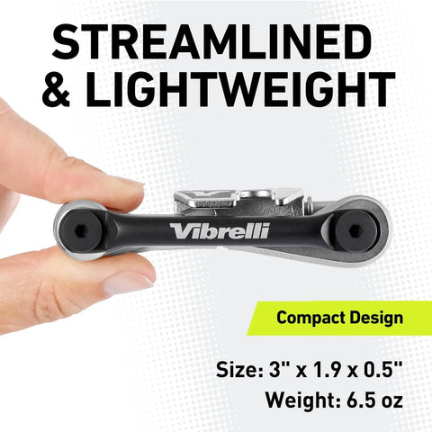 Compact Bike Multitool With Carry Case, 19 Tools For Grab And Go Repairs, Lightweight 6.5 oz, Slim 3 by 2 inch Profile shown in hand