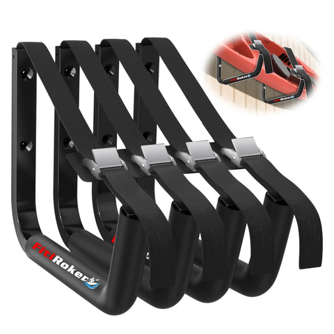 Heavy Duty Wall Mounted Kayak Rack Holds 120 Pounds Beast Mode Garage Saver With Versatile Hook Design for canoe storage.