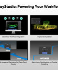 RayStudio software interface showing seamless workflow integration for Handheld LiDAR Scanner With Embedded 4K Camera.