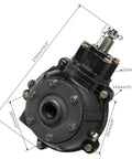 Complete 4WD Go Kart Transmission Kit With CV Axles Differential Reverse Gearbox Swing Arms Hubs Knuckles Brake Calipers Rotors And Drive Shaft For ATV UTV Quad Buggy 4 Wheelers; differential close-up with measurements