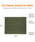 Heavy Duty Green Hanging File Folders With Adjustable Tabs And Removable Label Inserts For Standard Letter Size Papers shown with size details and features.