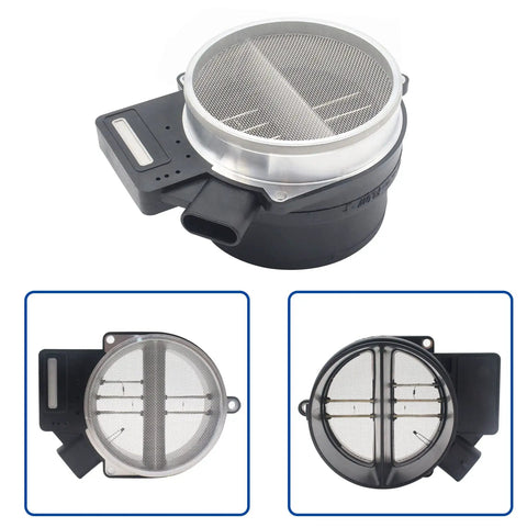 Beefed-Up Mass Air Flow Sensor MAF Replacement For GM Trucks And Suvs Including Chevrolet Silverado Suburban Tahoe Yukon Escalade GMC Sierra Denali 1999-2007 5.3L 6.0L 4.8L V8 Engines Replaces OE 2134160 25318411, front and side view