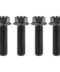 Tough As Nails Grade 5 Titanium Hex Bolt M7x25mm Small Flange Head Slick Black Finish set of 4 for automotive use.